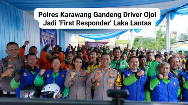 Polres Karawang Gandeng Ratusan Driver Ojol Jadi First Responder Kecelakaan Lalu Lintas