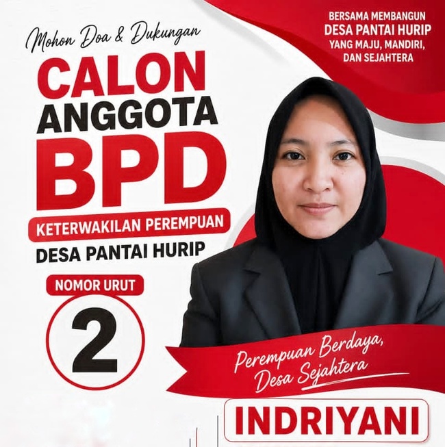 indriyani calon BPD pantai Hurip babelan