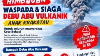 Hujan Abu Erupsi Gunung Anak Krakatau Samoai di Bekasi, BPBD Imbau Warga Gunakan Masker
